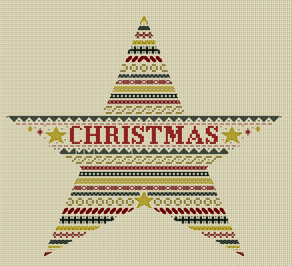 Star Design Beaded Christmas Band Sampler Pattern — PDF Download