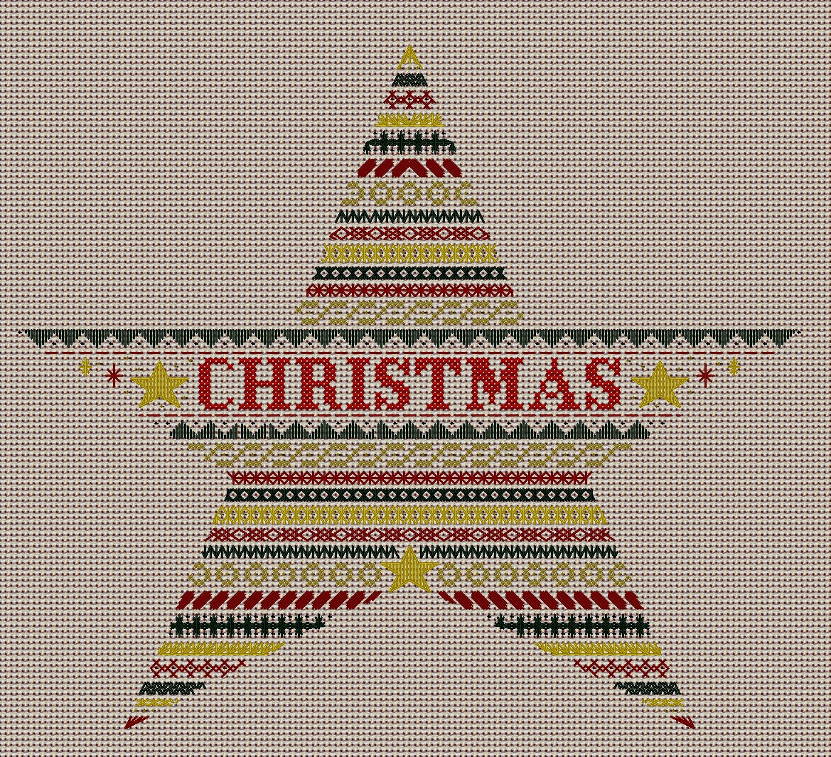 Star Design Beaded Christmas Band Sampler Pattern — PDF Download