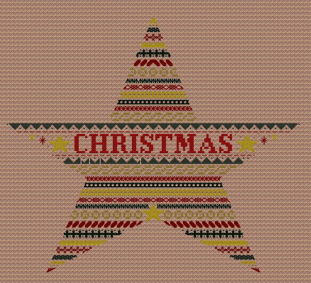 Star Design Beaded Christmas Band Sampler Pattern — PDF Download
