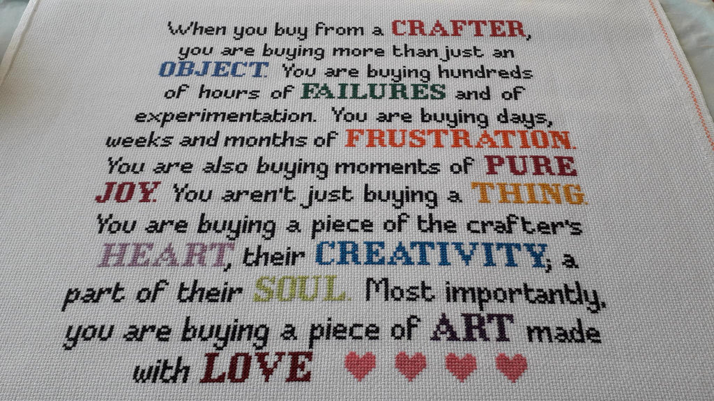When You Buy From a Crafter — Cross Stitch Chart PDF Download
