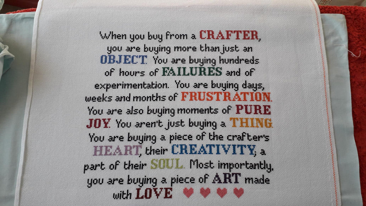 When You Buy From a Crafter — Cross Stitch Chart PDF Download