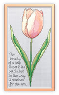 Tulip Cross Stitch Chart with Verse — Botanical Floral PDF Pattern Download