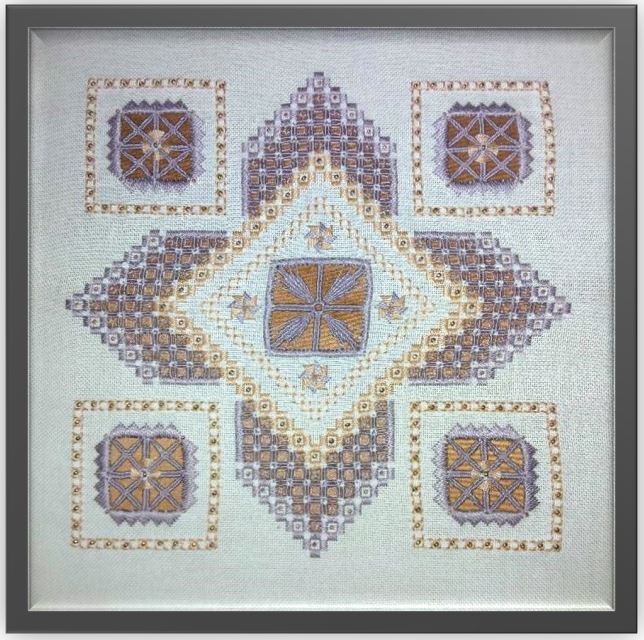 Beautiful Beaded Beauty — Pink & Mauve Hardanger Embroidery Chart PDF Download