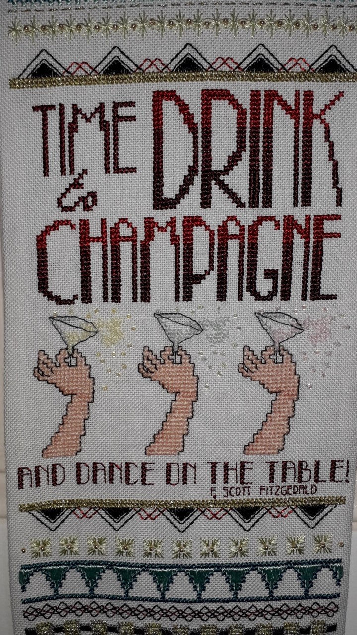 Glitz and Glamour Art Deco Cross Stitch Band Sampler — PDF Pattern Download