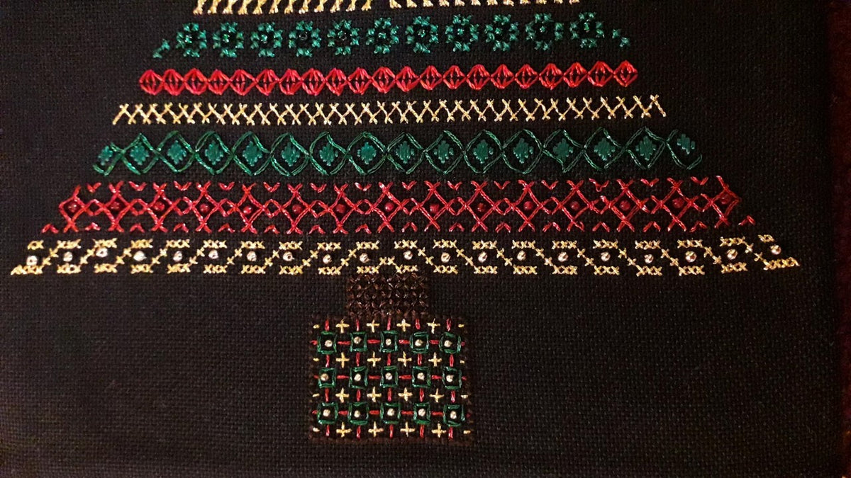 Christmas Tree Design Beaded Christmas Band Sampler Pattern — PDF Download