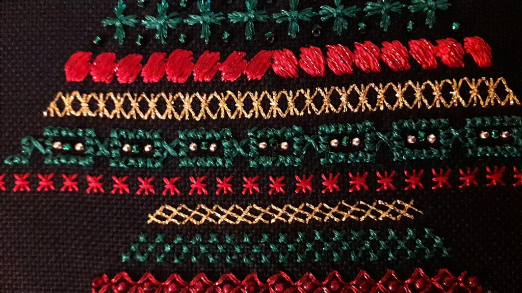 Christmas Tree Design Beaded Christmas Band Sampler Pattern — PDF Download