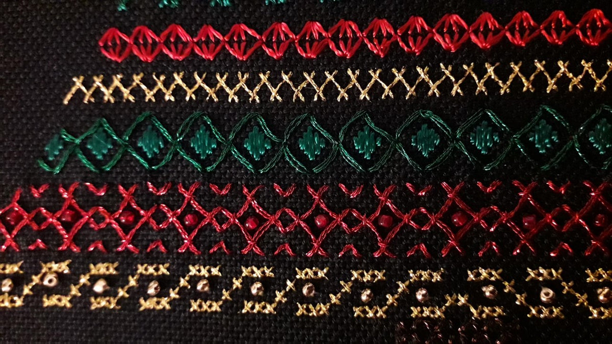Christmas Tree Design Beaded Christmas Band Sampler Pattern — PDF Download